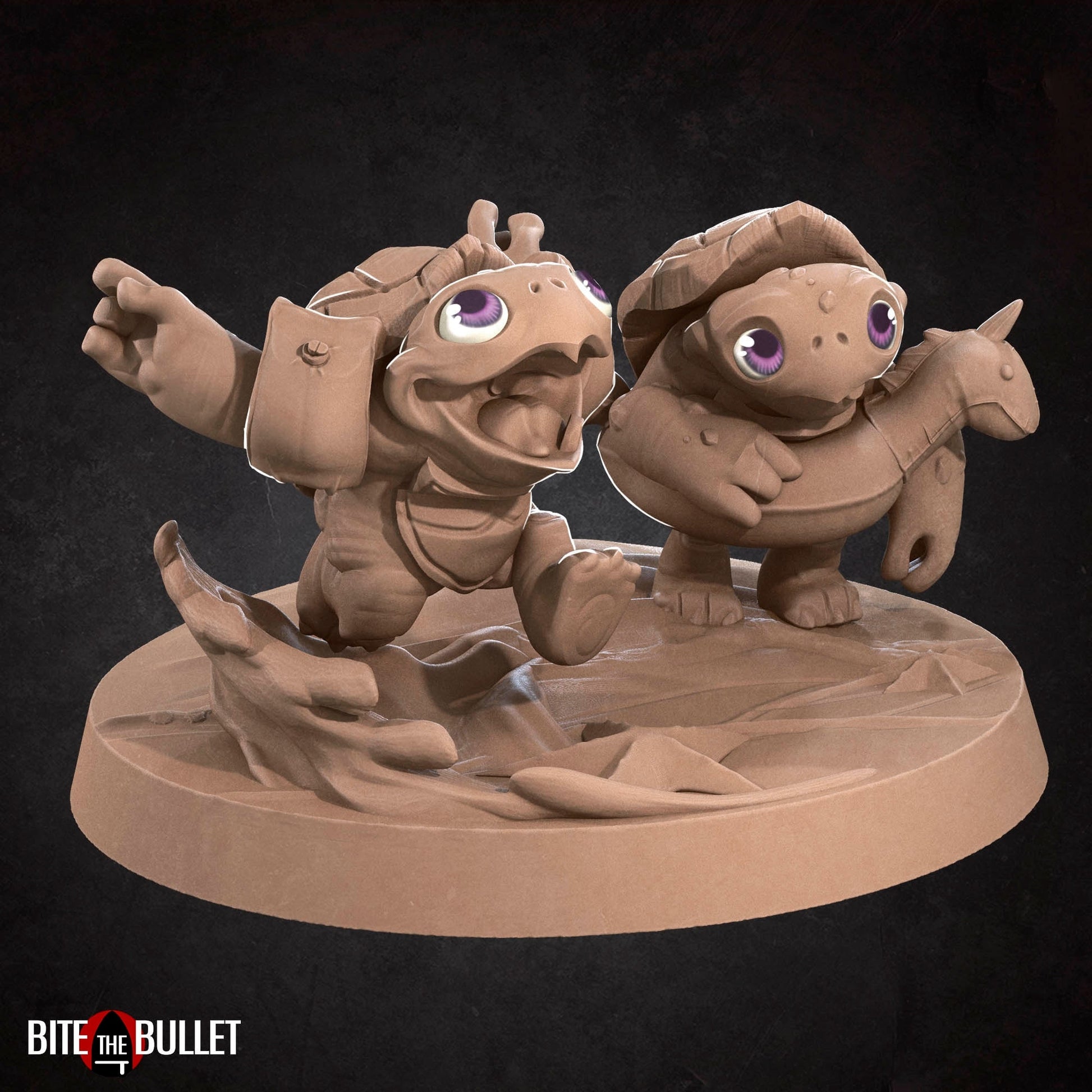 Baby Tortle Miniature | Tabletop RPG Miniature | Bite the Bullet | Roleplaying 3D Printed Fantasy Mini - 3DPrintDen