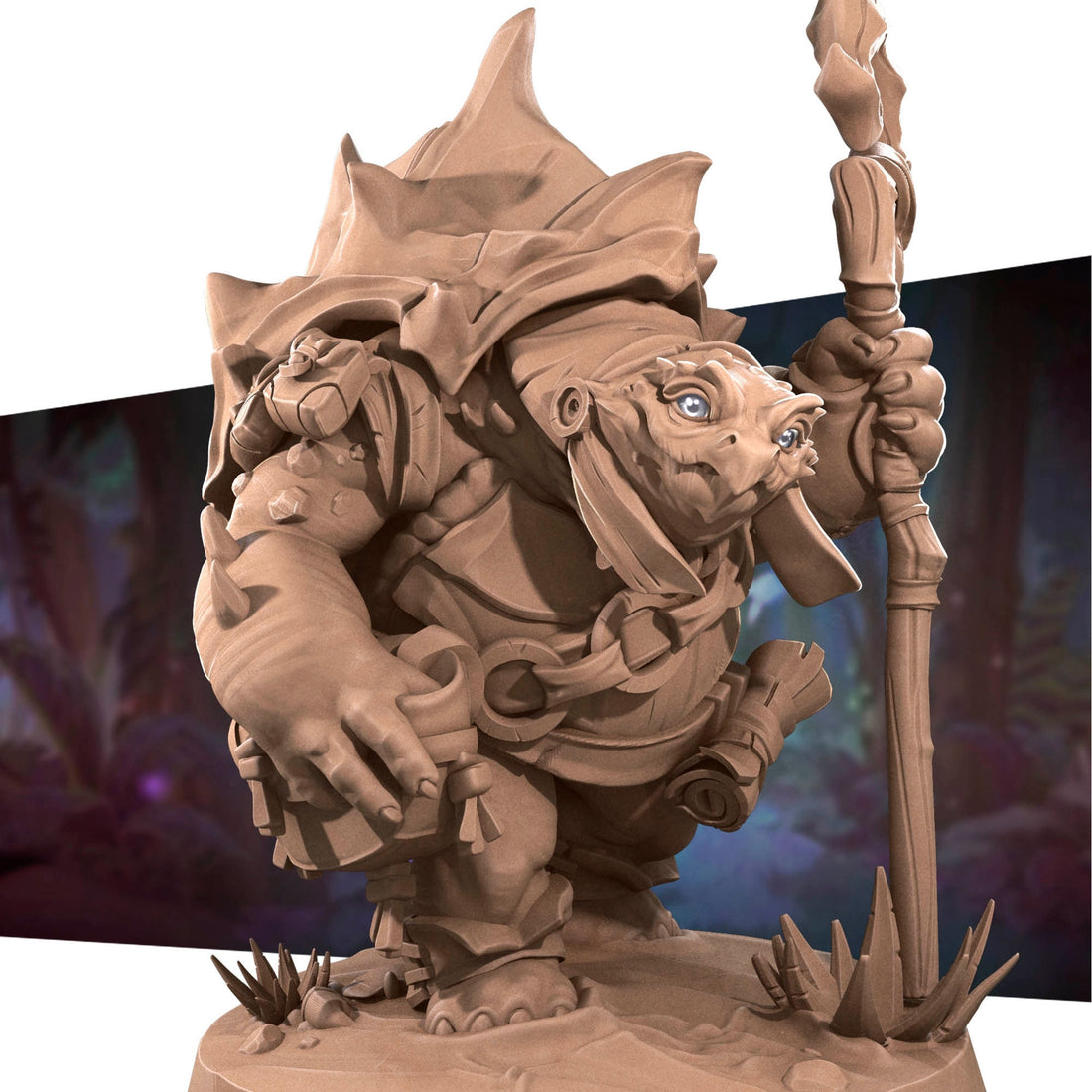 Tortle Elder Miniature | Tabletop RPG Miniature | Bite the Bullet | Roleplaying 3D Printed Fantasy Mini - 3DPrintDen