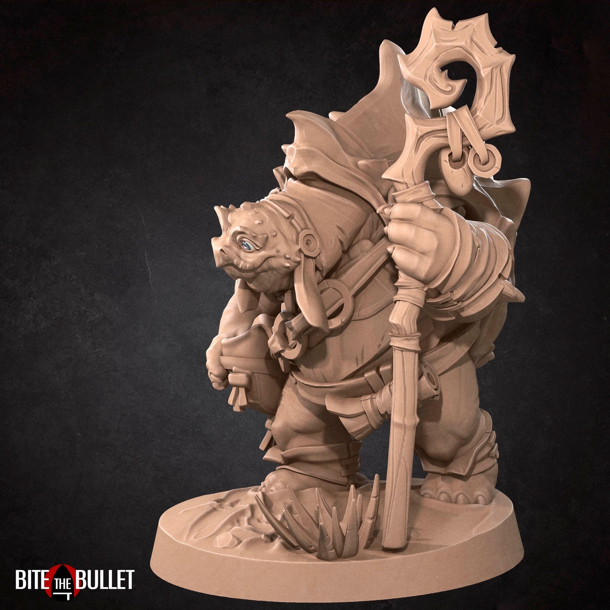 Tortle Elder Miniature | Tabletop RPG Miniature | Bite the Bullet | Roleplaying 3D Printed Fantasy Mini - 3DPrintDen