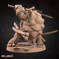 Tortle Ninja Miniature | Tabletop RPG Miniature | Bite the Bullet | Roleplaying 3D Printed Fantasy Mini - 3DPrintDen