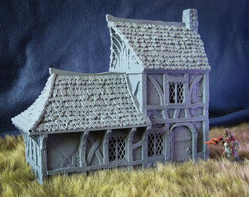 Small House Medieval Cottage | Roleplaying 3D Printed Fantasy Scenery | Black Scrolls Games | Miniature Building Terrain TTRPG - 3DPrintDen