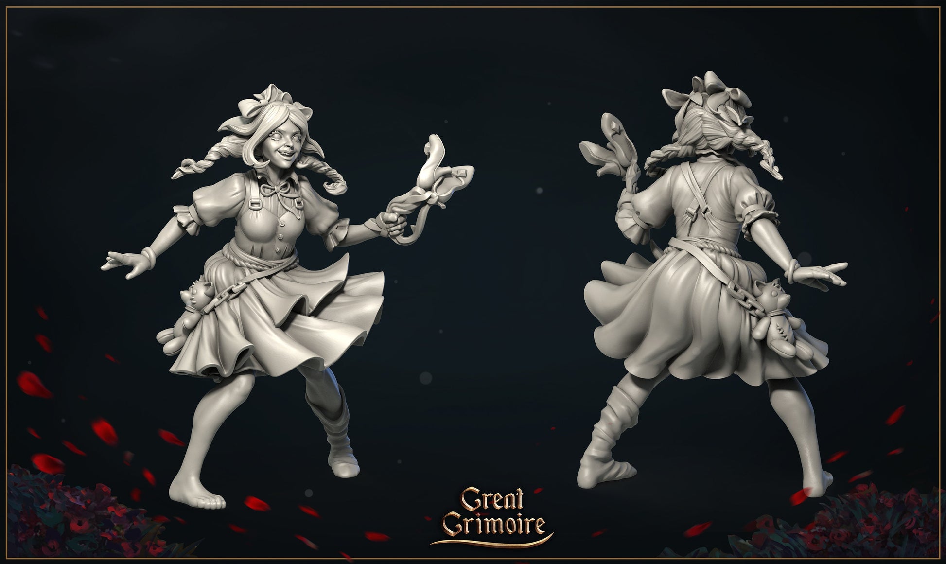 Little Girl Miniature, Dorothy | Tabletop RPG Miniature | Great Grimoire | Roleplaying 3D Printed Fantasy Mini - 3DPrintDen