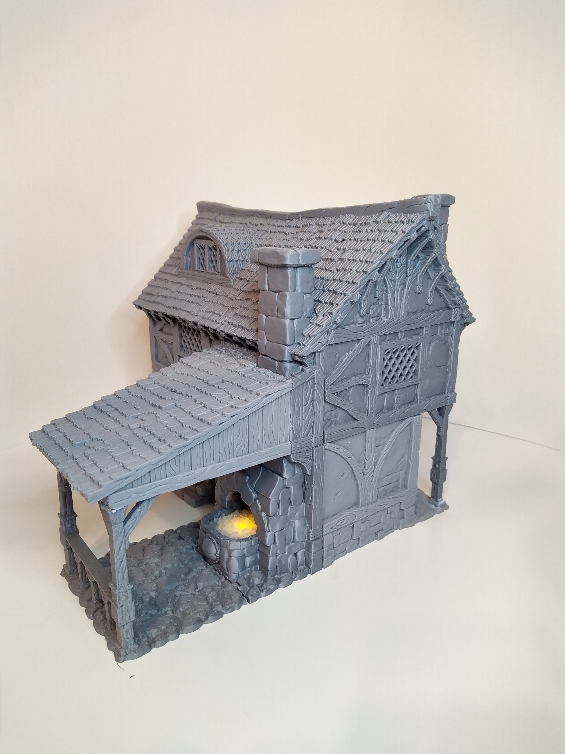 Blacksmith Medieval Building | Roleplaying 3D Printed Fantasy Scenery | Black Scrolls Games | Miniature Building Terrain TTRPG - 3DPrintDen