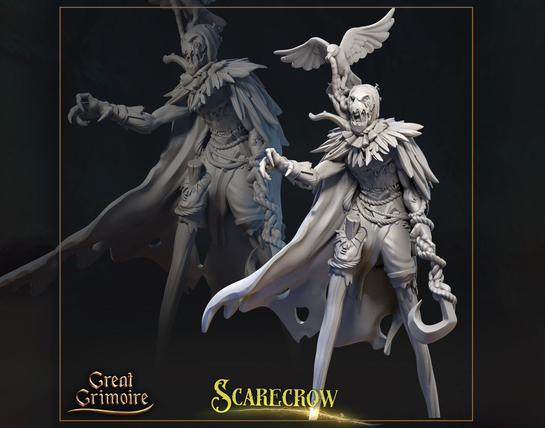 Scarecrow Miniature | Tabletop RPG Miniature | Great Grimoire | Roleplaying 3D Printed Fantasy Mini - 3DPrintDen