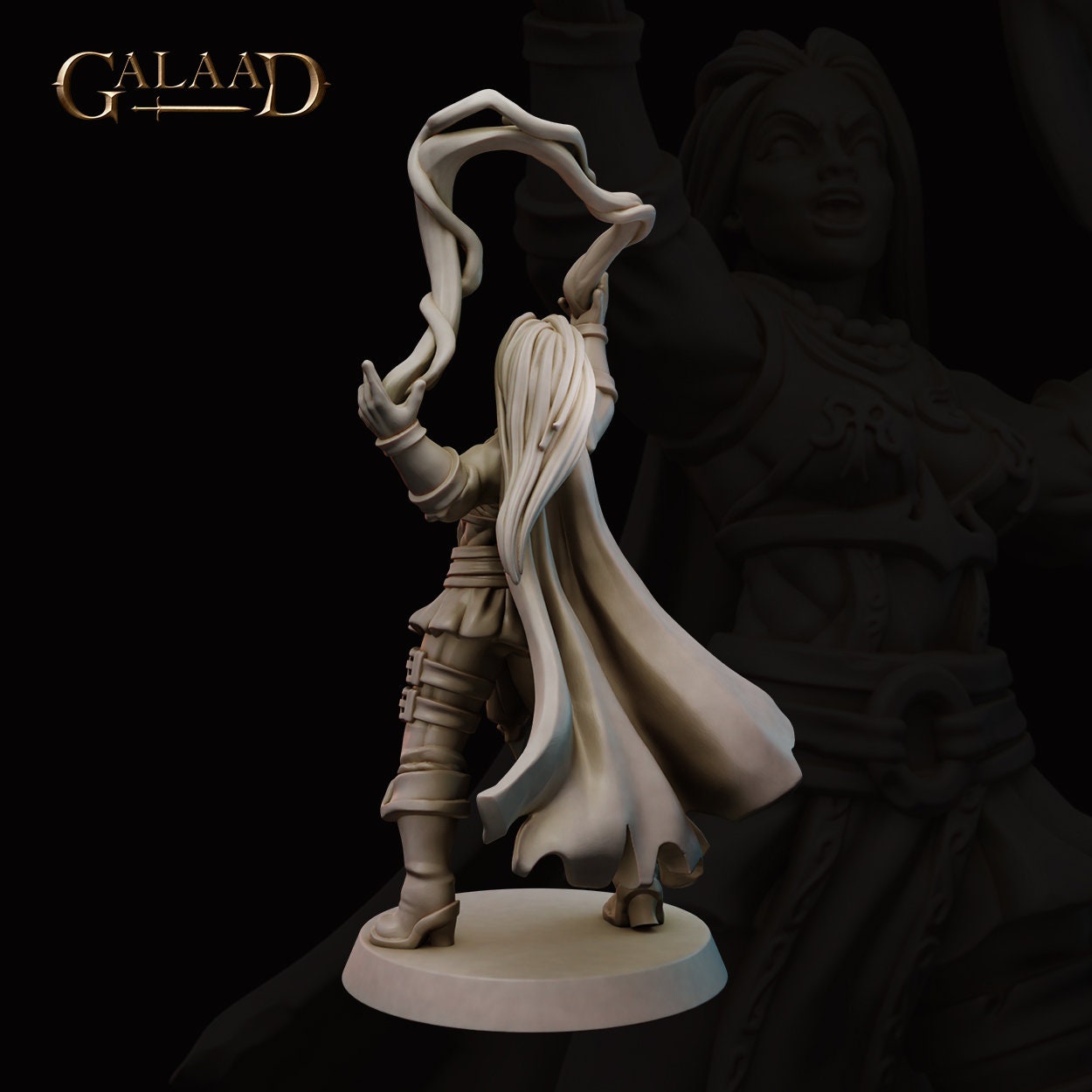 Female Mage Miniature | Tabletop RPG Miniature | Galaad Miniatures | Roleplaying 3D Printed Fantasy Mini - 3DPrintDen