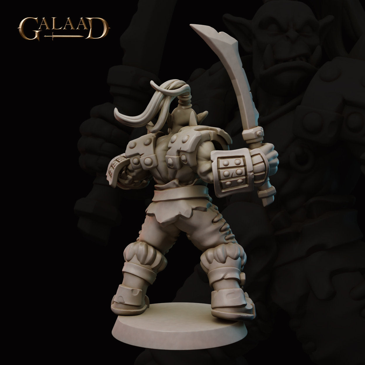 Orc Warrior Miniature | Tabletop RPG Miniature | Galaad Miniatures | Roleplaying 3D Printed Fantasy Mini - 3DPrintDen