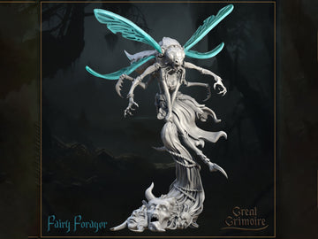 Female Fairy Insect Miniature | Tabletop RPG Miniature | Great Grimoire | Roleplaying 3D Printed Fantasy Mini - 3DPrintDen