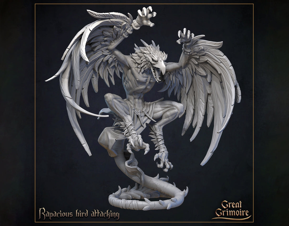 Ravenous Birds Miniature | Tabletop RPG Miniature | Great Grimoire | Roleplaying 3D Printed Fantasy Mini - 3DPrintDen