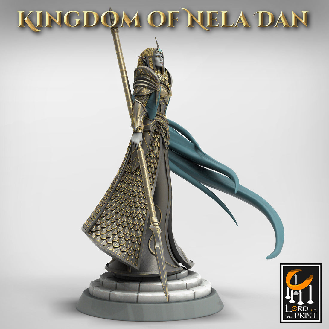 Elf Queen Miniature, Mirosi | Tabletop RPG Miniature | Rescale Miniature | Roleplaying 3D Printed Fantasy Mini - 3DPrintDen