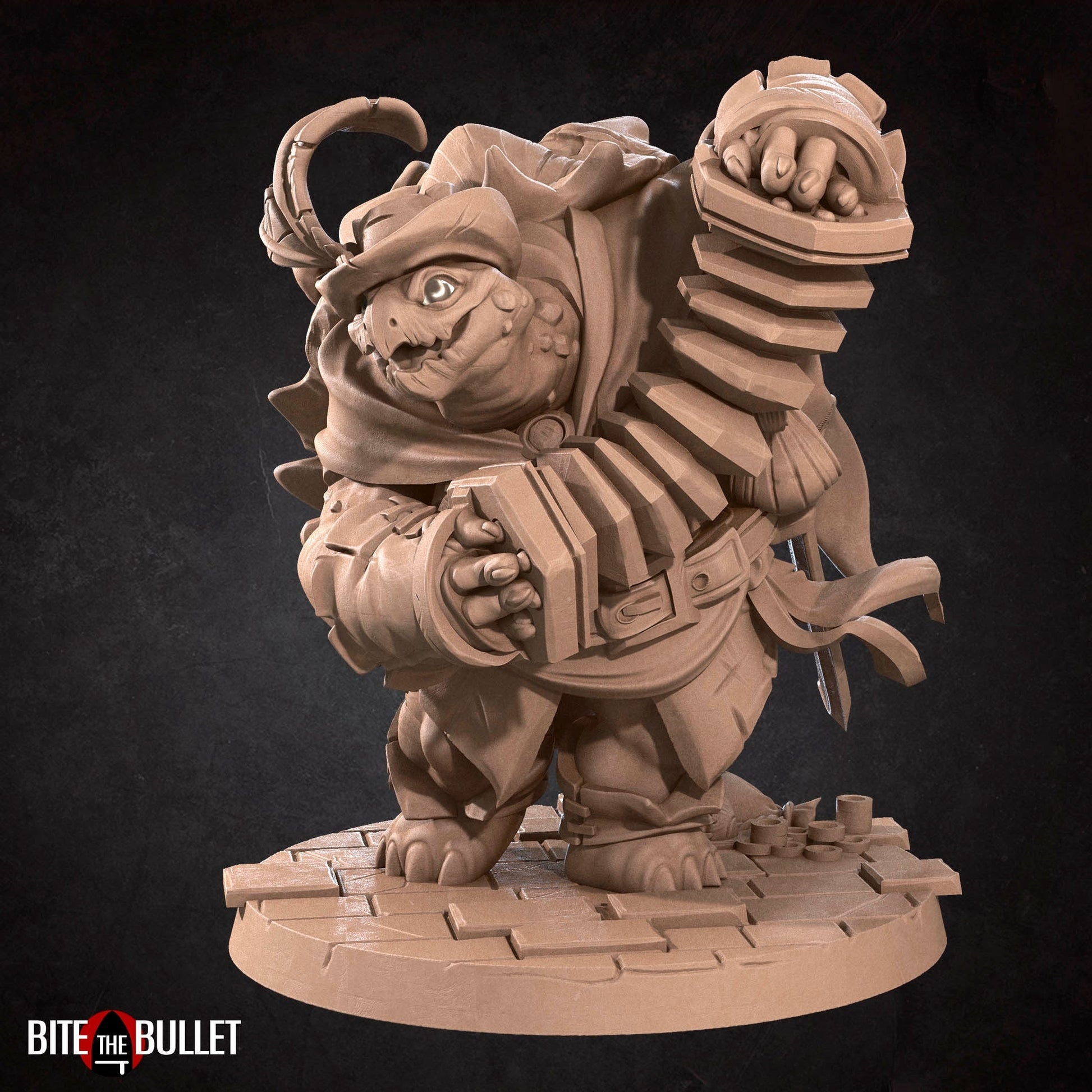 Tortle Bard Miniature | Tabletop RPG Miniature | Bite the Bullet | Roleplaying 3D Printed Fantasy Mini - 3DPrintDen