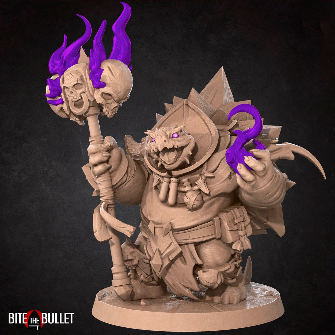 Tortle Warlock Miniature | Tabletop RPG Miniature | Bite the Bullet | Roleplaying 3D Printed Fantasy Mini - 3DPrintDen