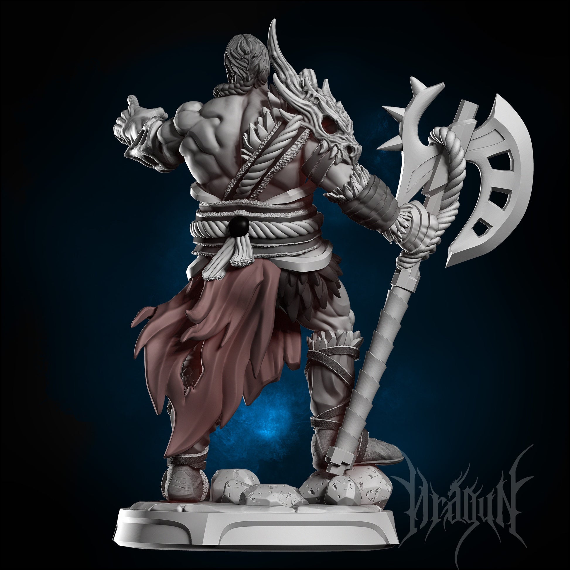 Warrior Hero Miniature | Dragun Studios | Tabletop RPG Miniature | Roleplaying 3D Printed Fantasy Mini - 3DPrintDen