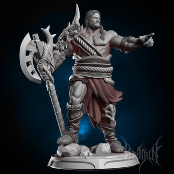 Warrior Hero Miniature | Dragun Studios | Tabletop RPG Miniature | Roleplaying 3D Printed Fantasy Mini - 3DPrintDen