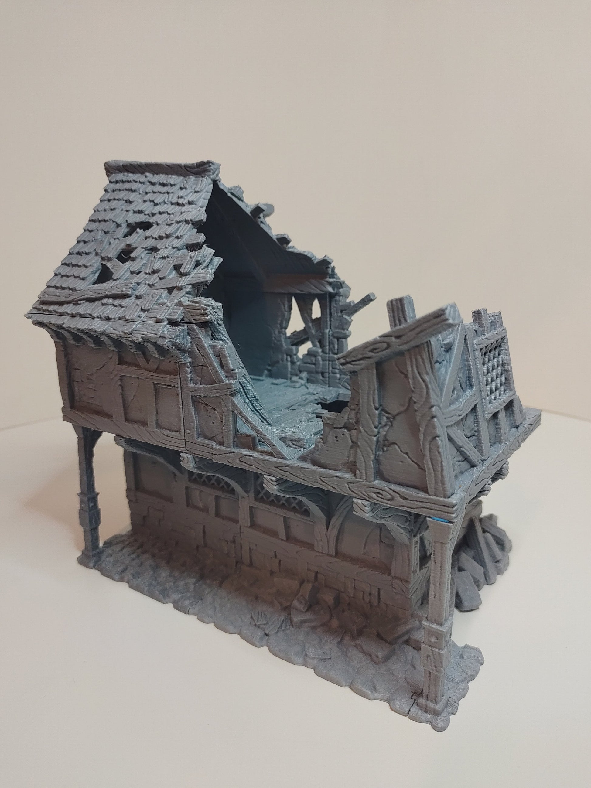 Ruined Blacksmith Medieval Building | Roleplaying 3D Printed Fantasy Scenery | Black Scrolls Games | Miniature Building Terrain TTRPG - 3DPrintDen