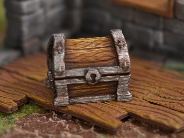 Chest Set Miniature | Makers Anvil | Roleplaying 3D Printed Fantasy Scenery | Miniature Building Terrain TTRPG - 3DPrintDen