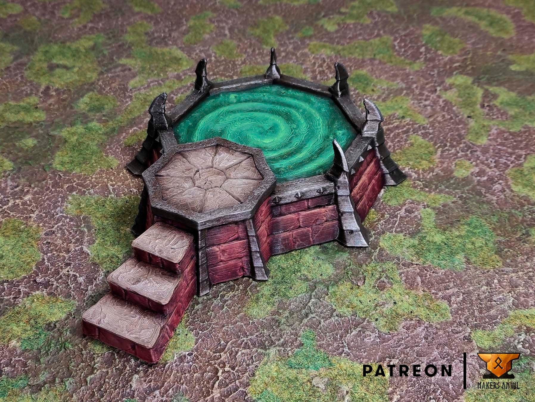 Demonic Portal Shrine Terrain Scenery | Makers Anvil | Roleplaying 3D Printed Fantasy Scenery | Miniature Building Terrain TTRPG - 3DPrintDen