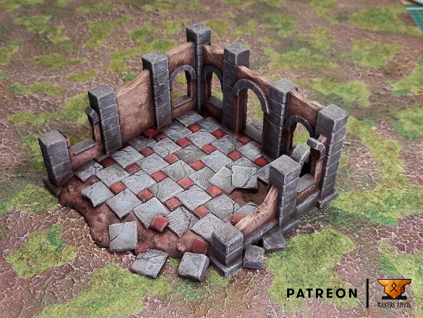 Ruined House Building Terrain Scenery | Makers Anvil | Roleplaying 3D Printed Fantasy Scenery | Miniature Building Terrain TTRPG - 3DPrintDen