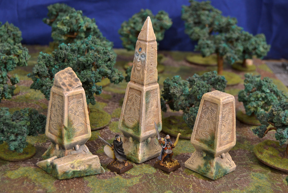 Elven Ruin Pillar Set Terrain Scenery | Makers Anvil | Roleplaying 3D Printed Fantasy Scenery | Miniature Building Terrain TTRPG - 3DPrintDen