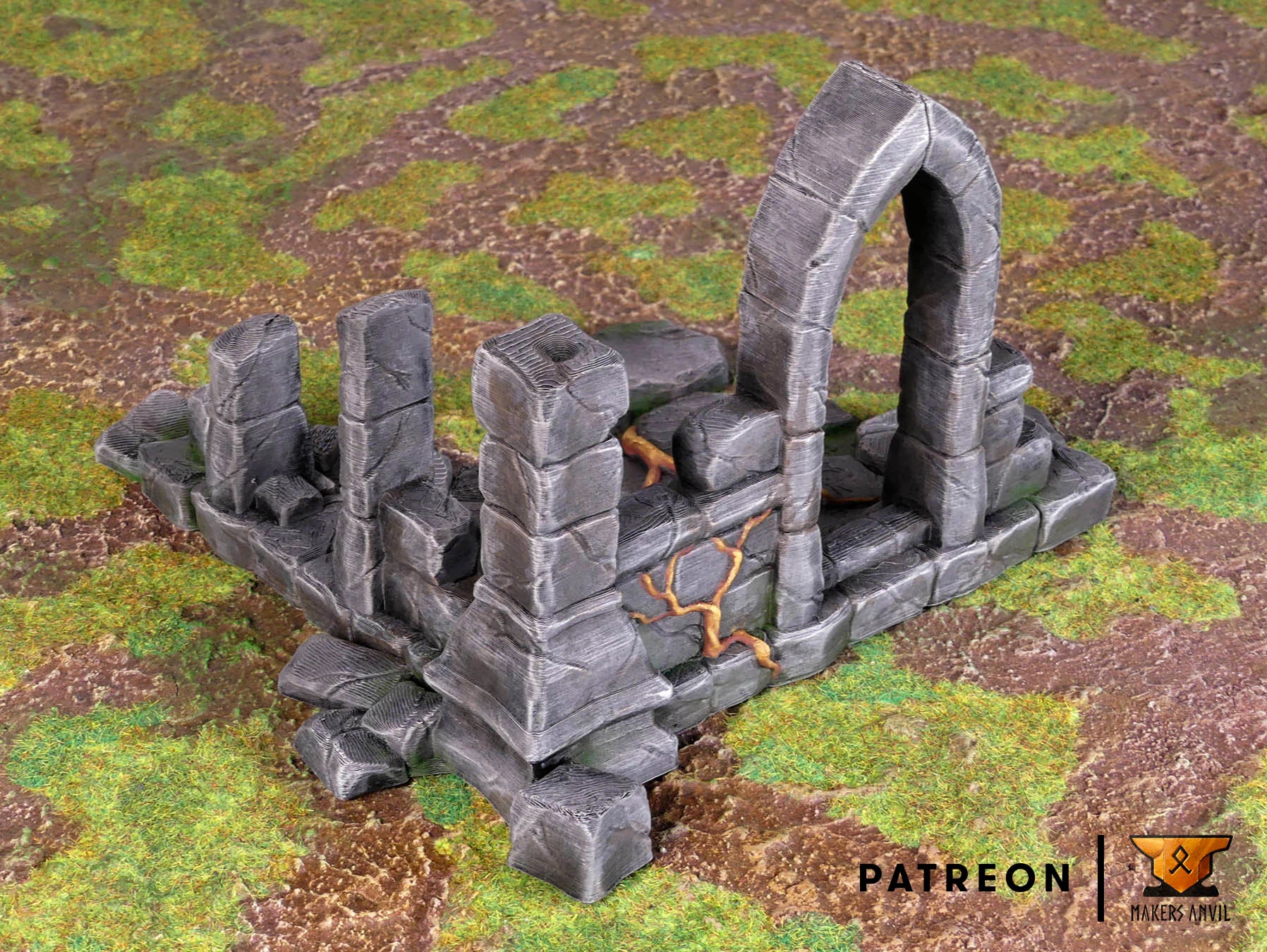 Ruined Church Building Terrain Scenery | Makers Anvil | Roleplaying 3D Printed Fantasy Scenery | Miniature Building Terrain TTRPG - 3DPrintDen