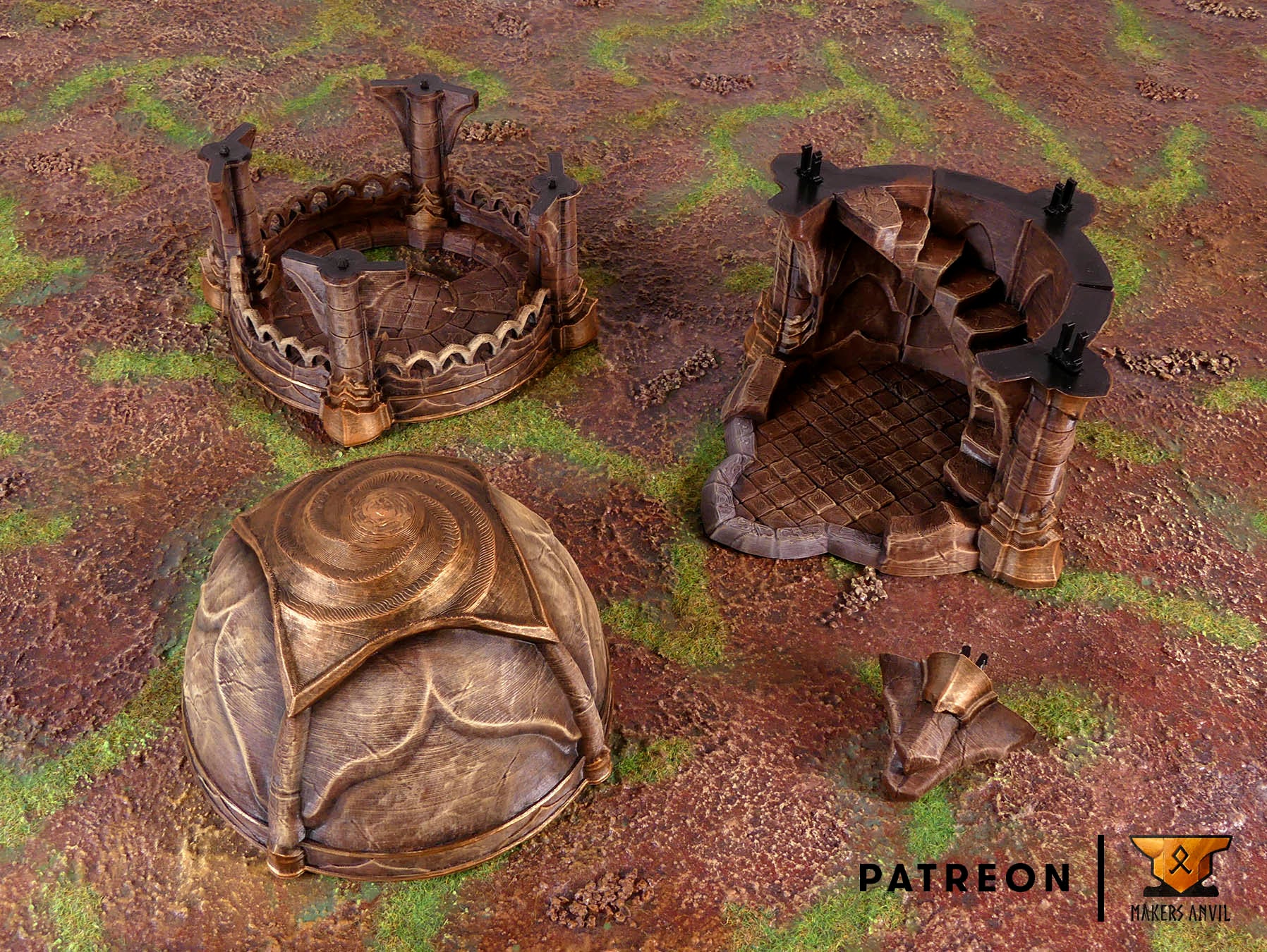 Elven Tower Terrain Scenery | Makers Anvil | Roleplaying 3D Printed Fantasy Scenery | Miniature Building Terrain TTRPG - 3DPrintDen