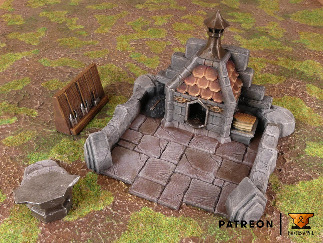 Dwarf Forge Terrain Scenery | Makers Anvil | Roleplaying 3D Printed Fantasy Scenery | Miniature Building Terrain TTRPG - 3DPrintDen