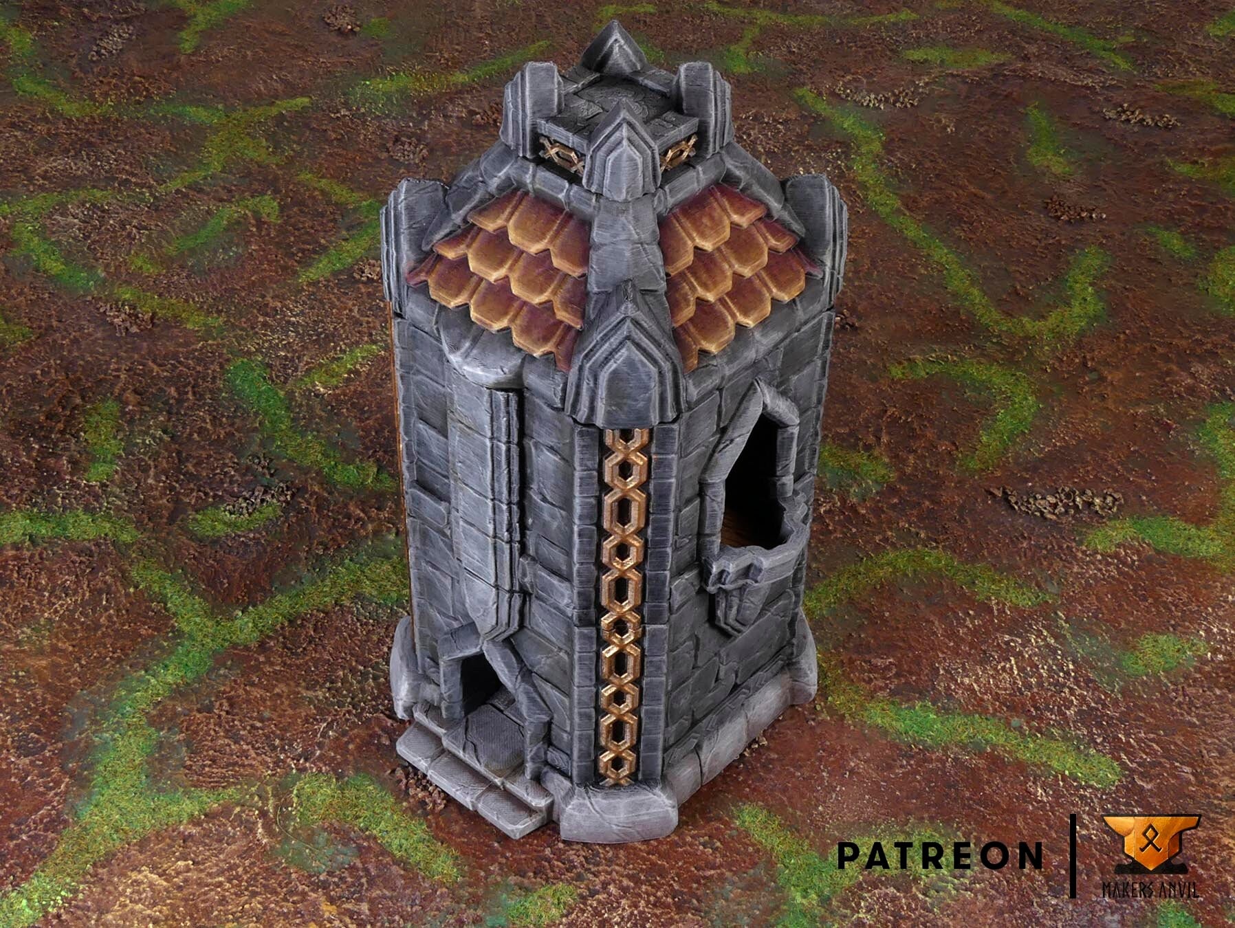 Dwarf Tower Terrain Scenery | Makers Anvil | Roleplaying 3D Printed Fantasy Scenery | Miniature Building Terrain TTRPG - 3DPrintDen