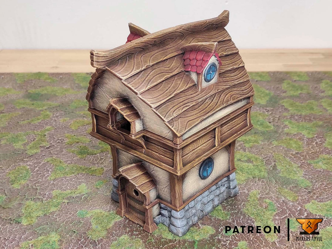 Fisherman House Terrain Scenery | Makers Anvil | Roleplaying 3D Printed Fantasy Scenery | Miniature Building Terrain TTRPG - 3DPrintDen