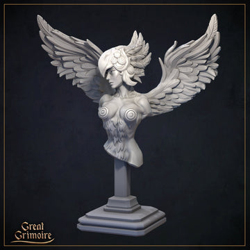 Harpy Princess Bust | Tabletop RPG Miniature | Great Grimoire | Roleplaying 3D Printed Fantasy Mini - 3DPrintDen