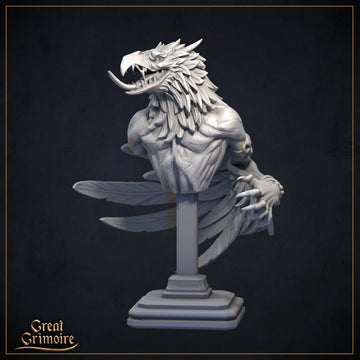 Birdman Bust | Tabletop RPG Miniature | Great Grimoire | Roleplaying 3D Printed Fantasy Mini - 3DPrintDen