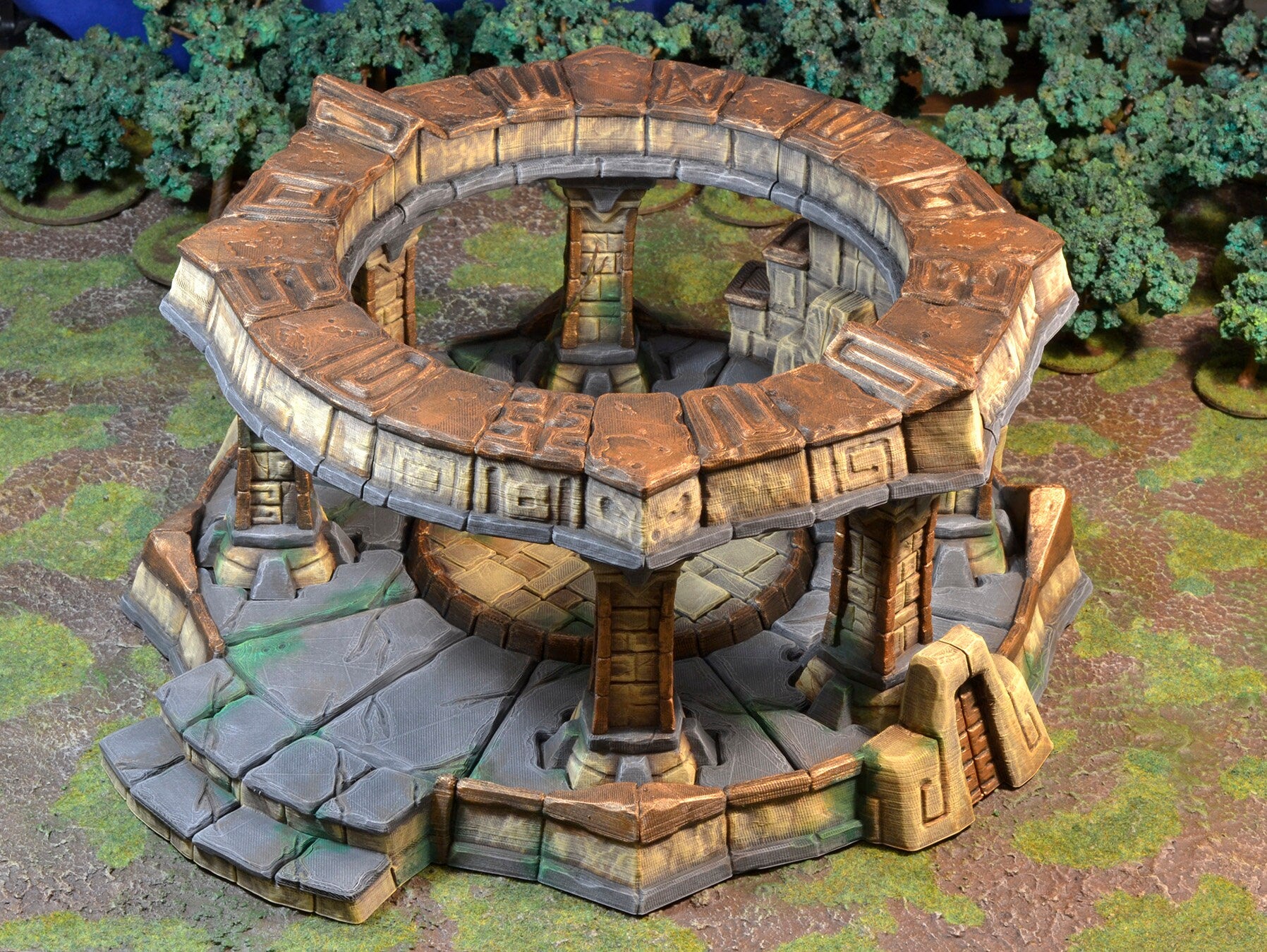 Forgotten Temple Terrain Scenery | Makers Anvil | Roleplaying 3D Printed Fantasy Scenery | Miniature Building Terrain TTRPG - 3DPrintDen