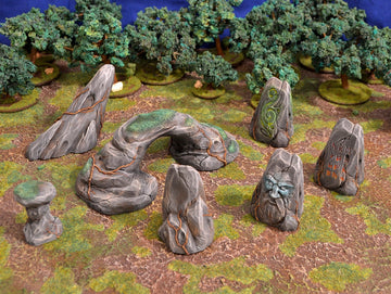 Magical Forest Stone Set Terrain Scenery | Makers Anvil | Roleplaying 3D Printed Fantasy Scenery | Miniature Building Terrain TTRPG - 3DPrintDen