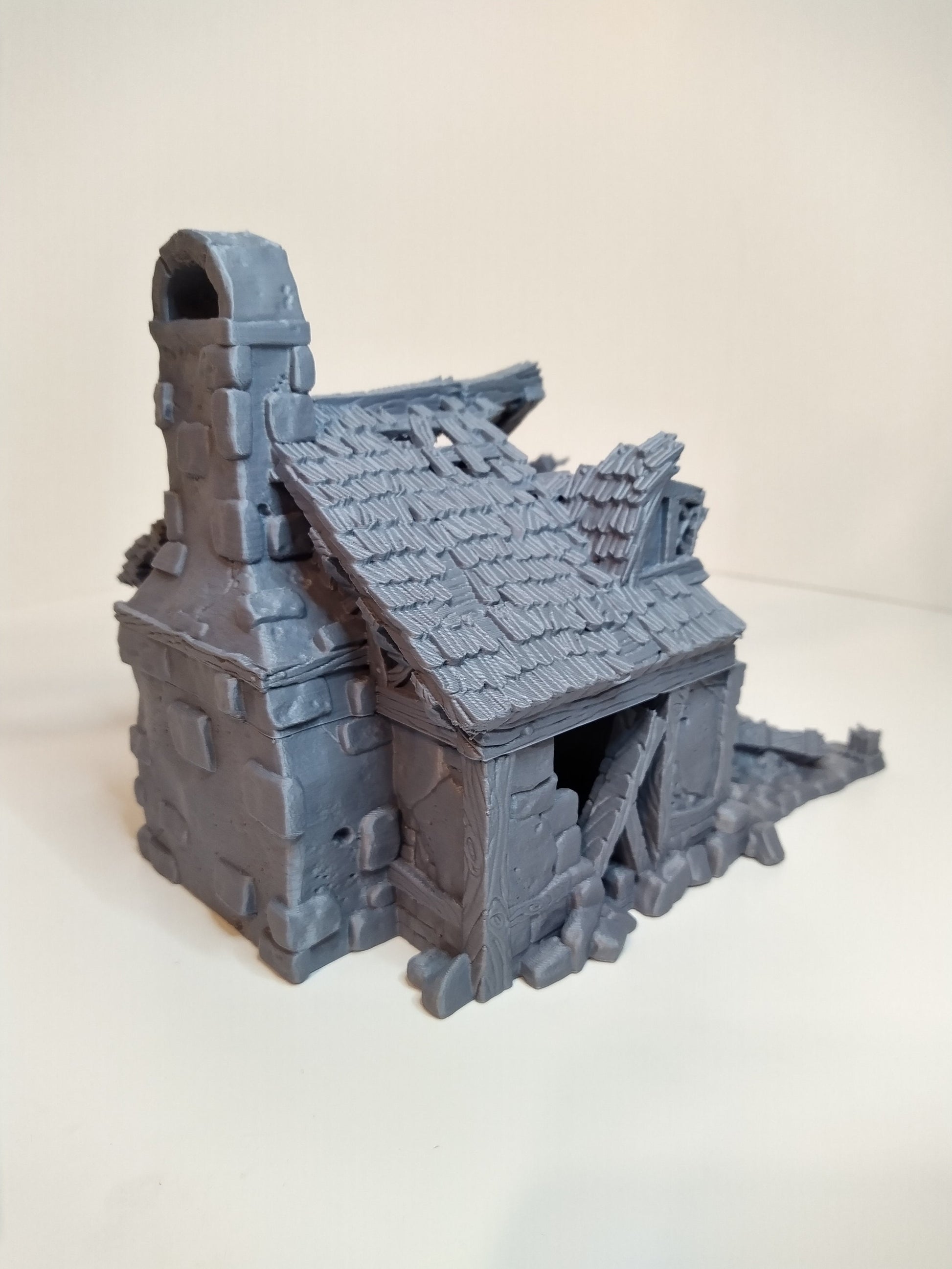 Ruined Bakery Medieval Building | Roleplaying 3D Printed Fantasy Scenery | Black Scrolls Games | Miniature Building Terrain TTRPG - 3DPrintDen