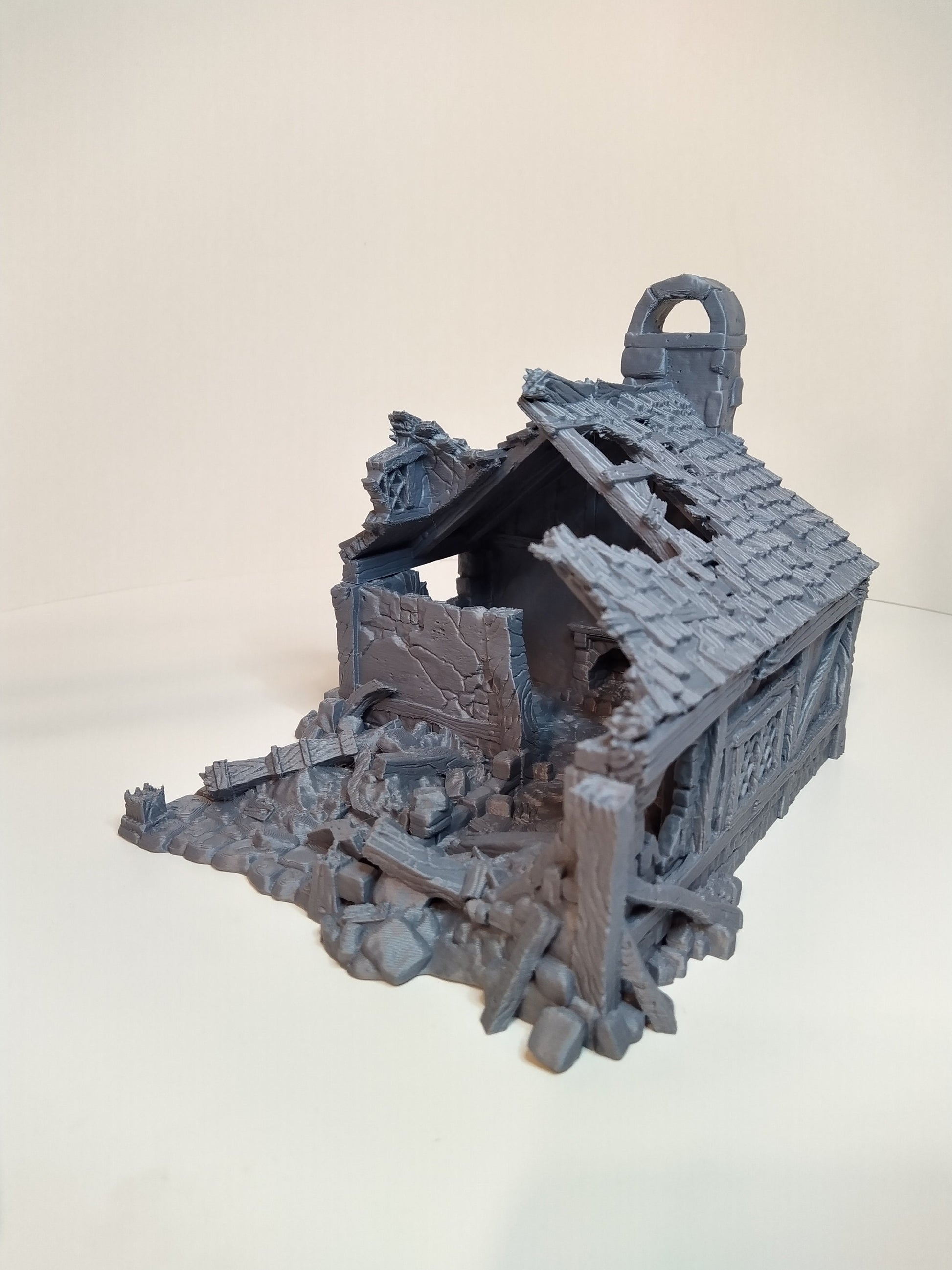 Ruined Bakery Medieval Building | Roleplaying 3D Printed Fantasy Scenery | Black Scrolls Games | Miniature Building Terrain TTRPG - 3DPrintDen