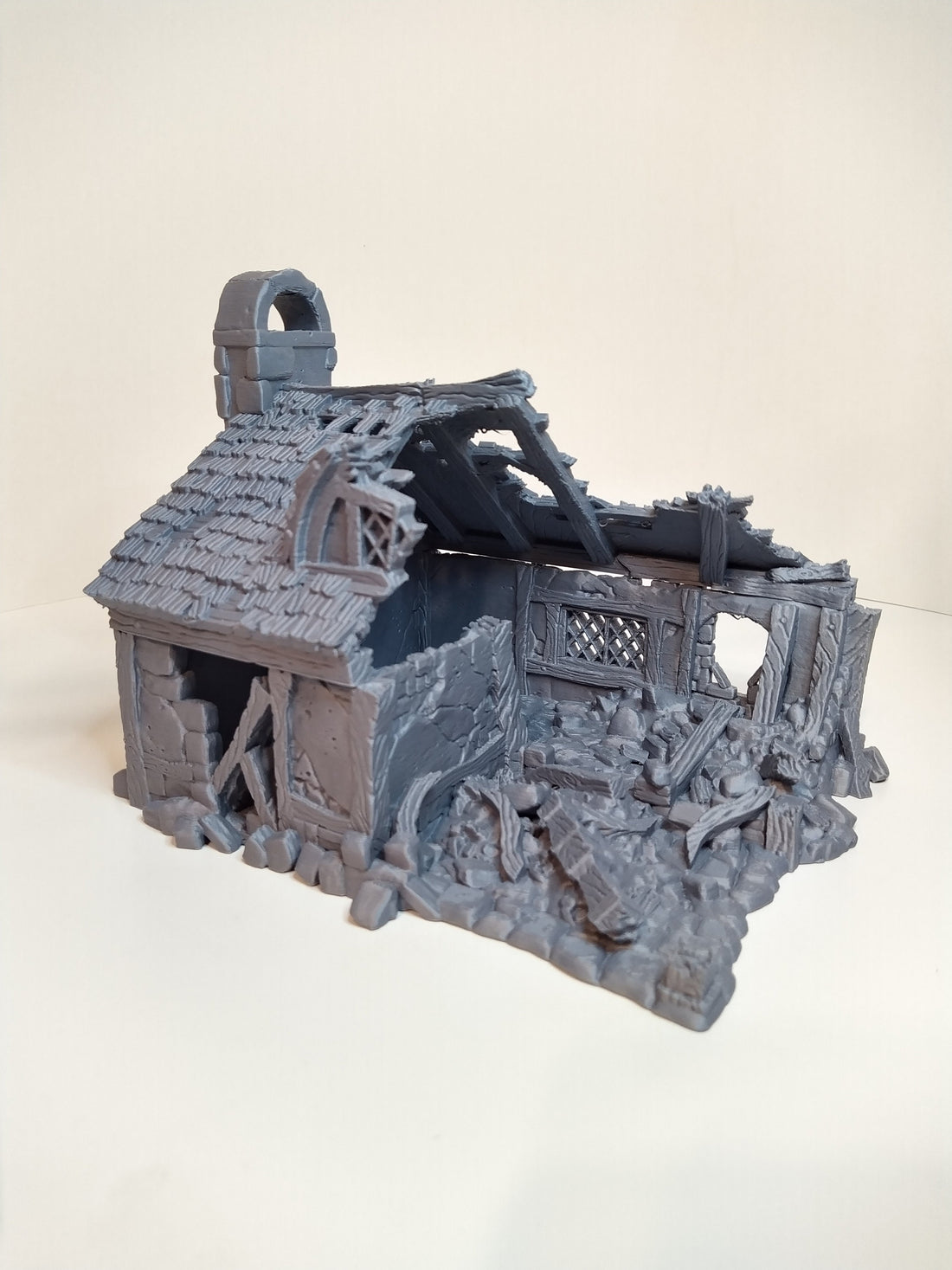 Ruined Bakery Medieval Building | Roleplaying 3D Printed Fantasy Scenery | Black Scrolls Games | Miniature Building Terrain TTRPG - 3DPrintDen