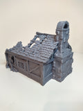 Ruined Bakery Medieval Building | Roleplaying 3D Printed Fantasy Scenery | Black Scrolls Games | Miniature Building Terrain TTRPG - 3DPrintDen