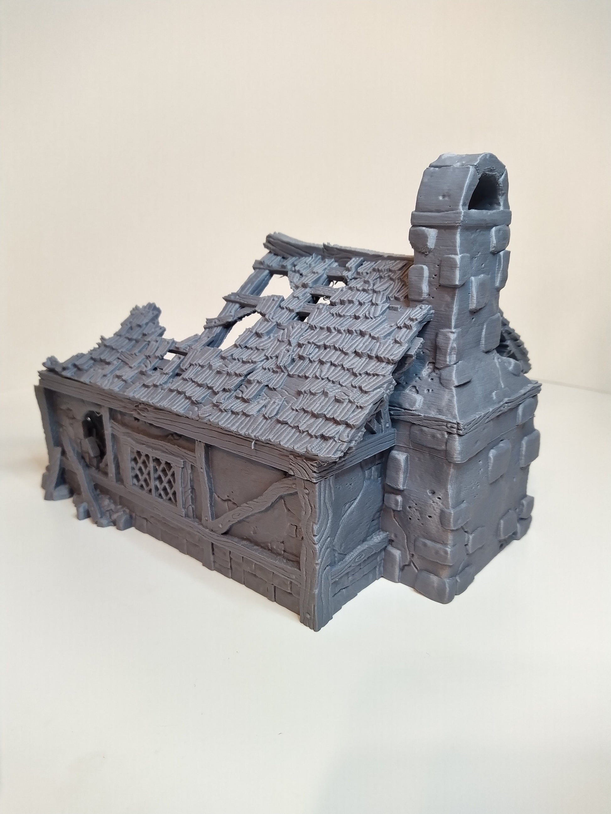 Ruined Bakery Medieval Building | Roleplaying 3D Printed Fantasy Scenery | Black Scrolls Games | Miniature Building Terrain TTRPG - 3DPrintDen