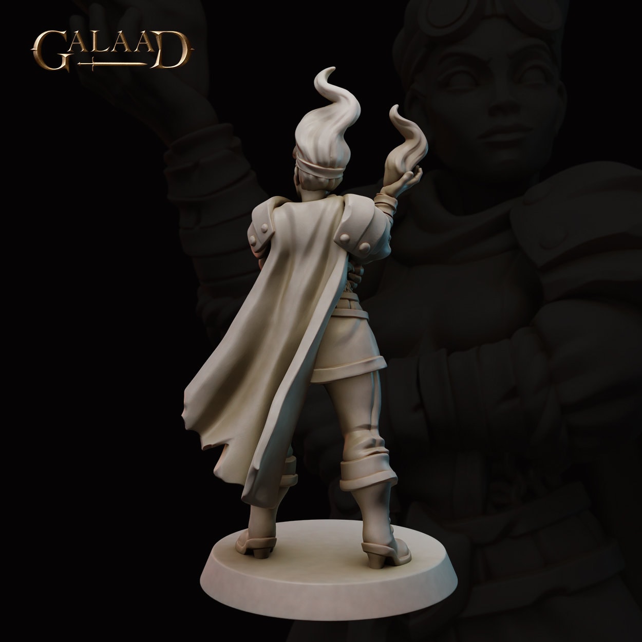 Female Fire Mage Miniature | Tabletop RPG Miniature | Galaad Miniatures | Roleplaying 3D Printed Fantasy Mini - 3DPrintDen