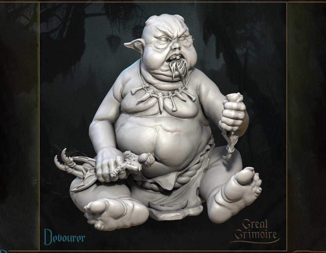 Devourer Miniature | Tabletop RPG Miniature | Great Grimoire | Roleplaying 3D Printed Fantasy Mini - 3DPrintDen