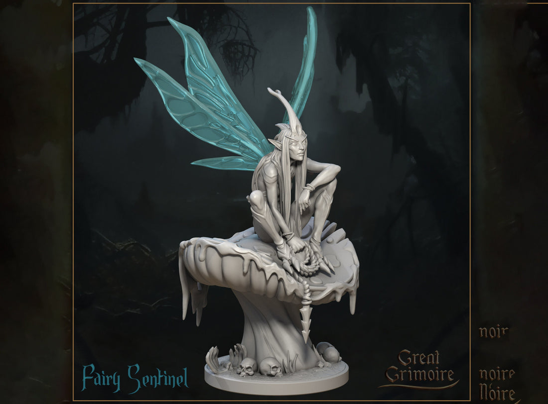 Fairy Sentinel Miniature | Tabletop RPG Miniature | Great Grimoire | Roleplaying 3D Printed Fantasy Mini - 3DPrintDen