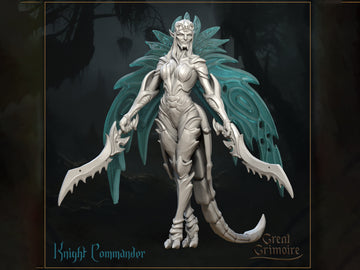 Fairy Knight Commander Miniature | Tabletop RPG Miniature | Great Grimoire | Roleplaying 3D Printed Fantasy Mini - 3DPrintDen