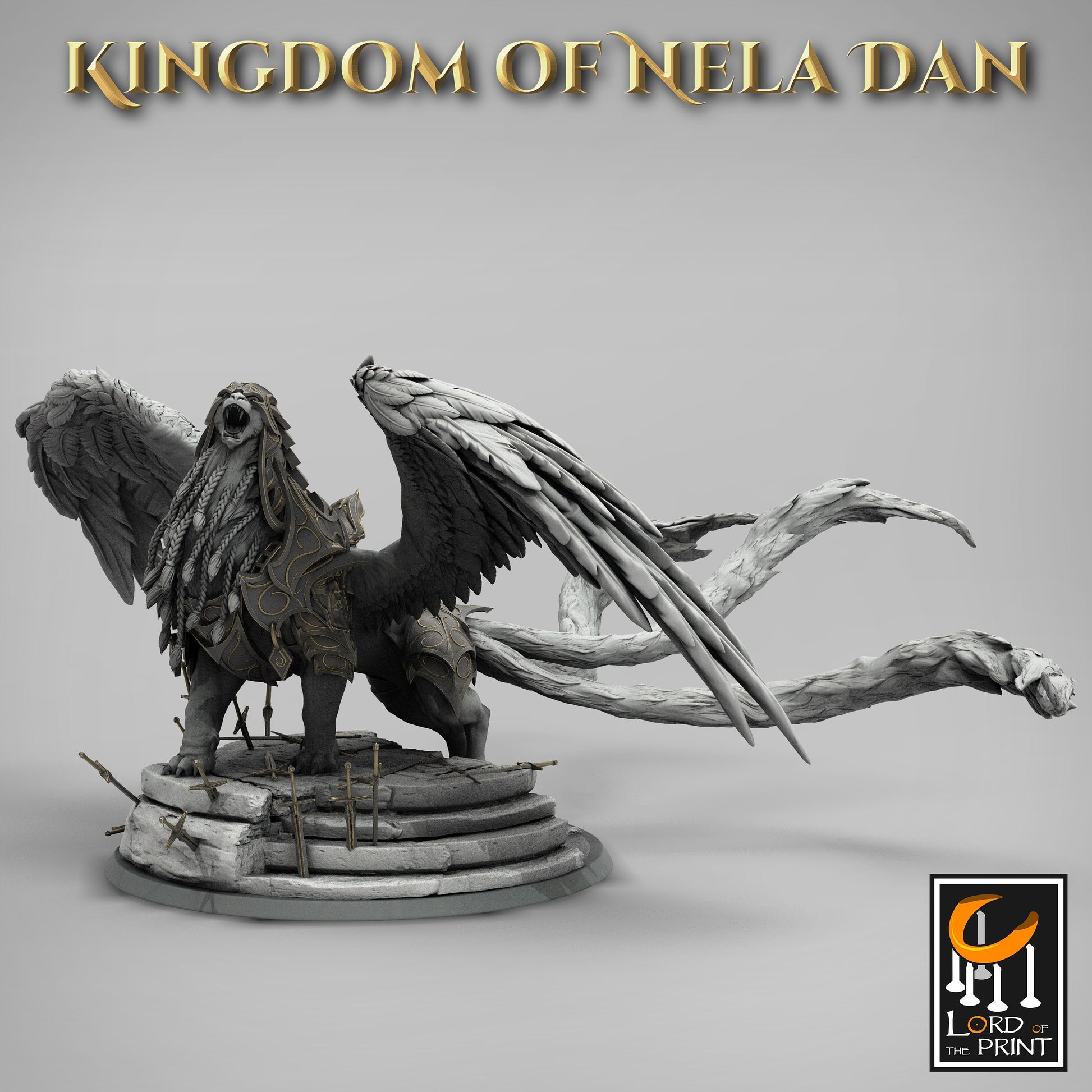 Elf Queen Mounted Miniature | Tabletop RPG Miniature | Rescale Miniature | Roleplaying 3D Printed Fantasy Mini - 3DPrintDen