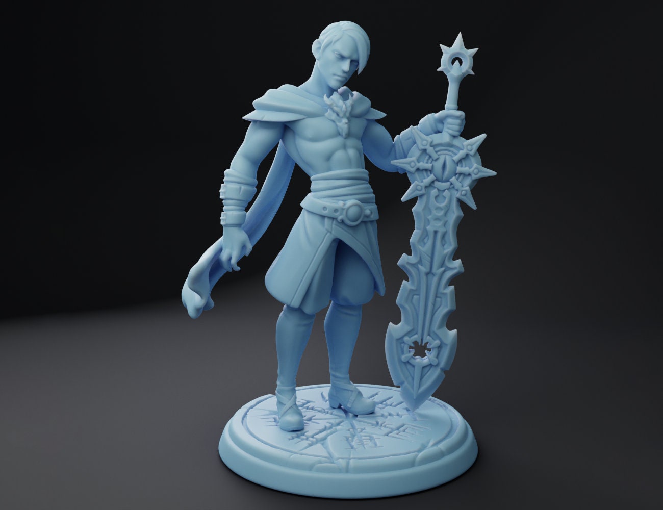 Barbarian Miniature, Norben | Twin Goddess Miniatures | Tabletop RPG Miniature | Roleplaying 3D Printed Fantasy Mini - 3DPrintDen