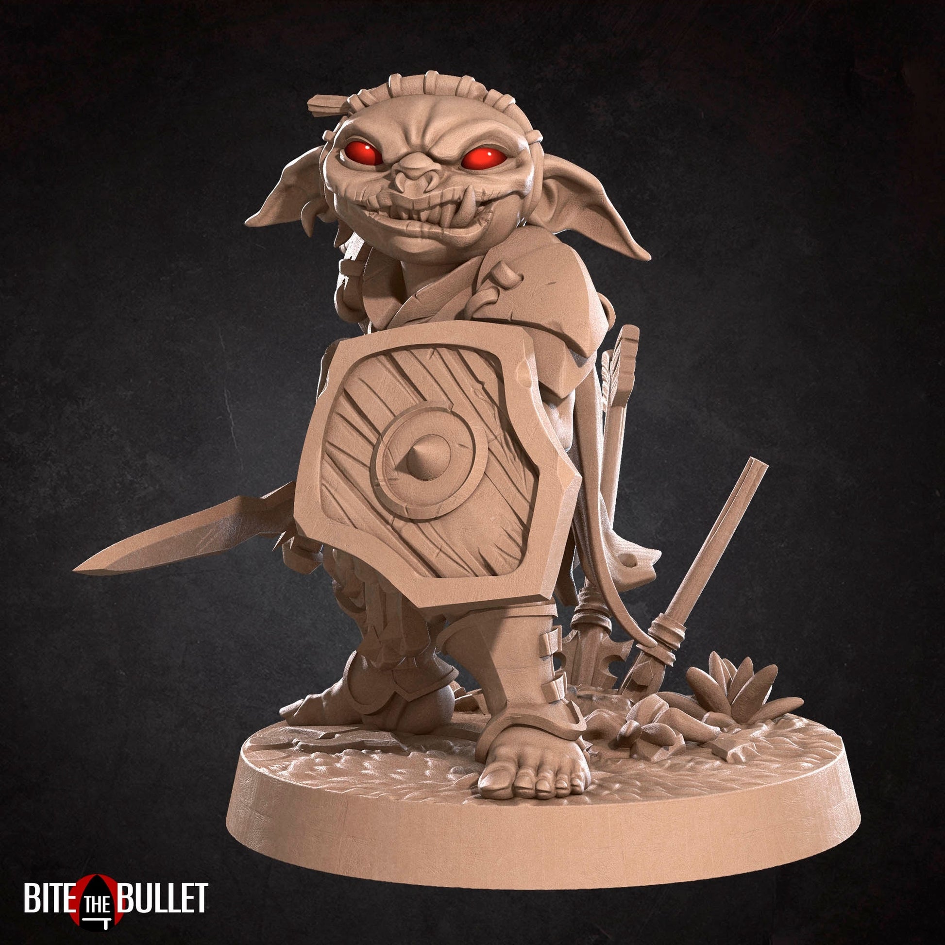 Female Goblin Fighter Miniature | Tabletop RPG Miniature | Bite the Bullet | Roleplaying 3D Printed Fantasy Mini - 3DPrintDen