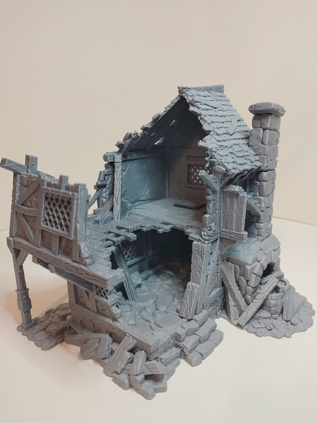 Ruined Blacksmith Medieval Building | Roleplaying 3D Printed Fantasy Scenery | Black Scrolls Games | Miniature Building Terrain TTRPG - 3DPrintDen