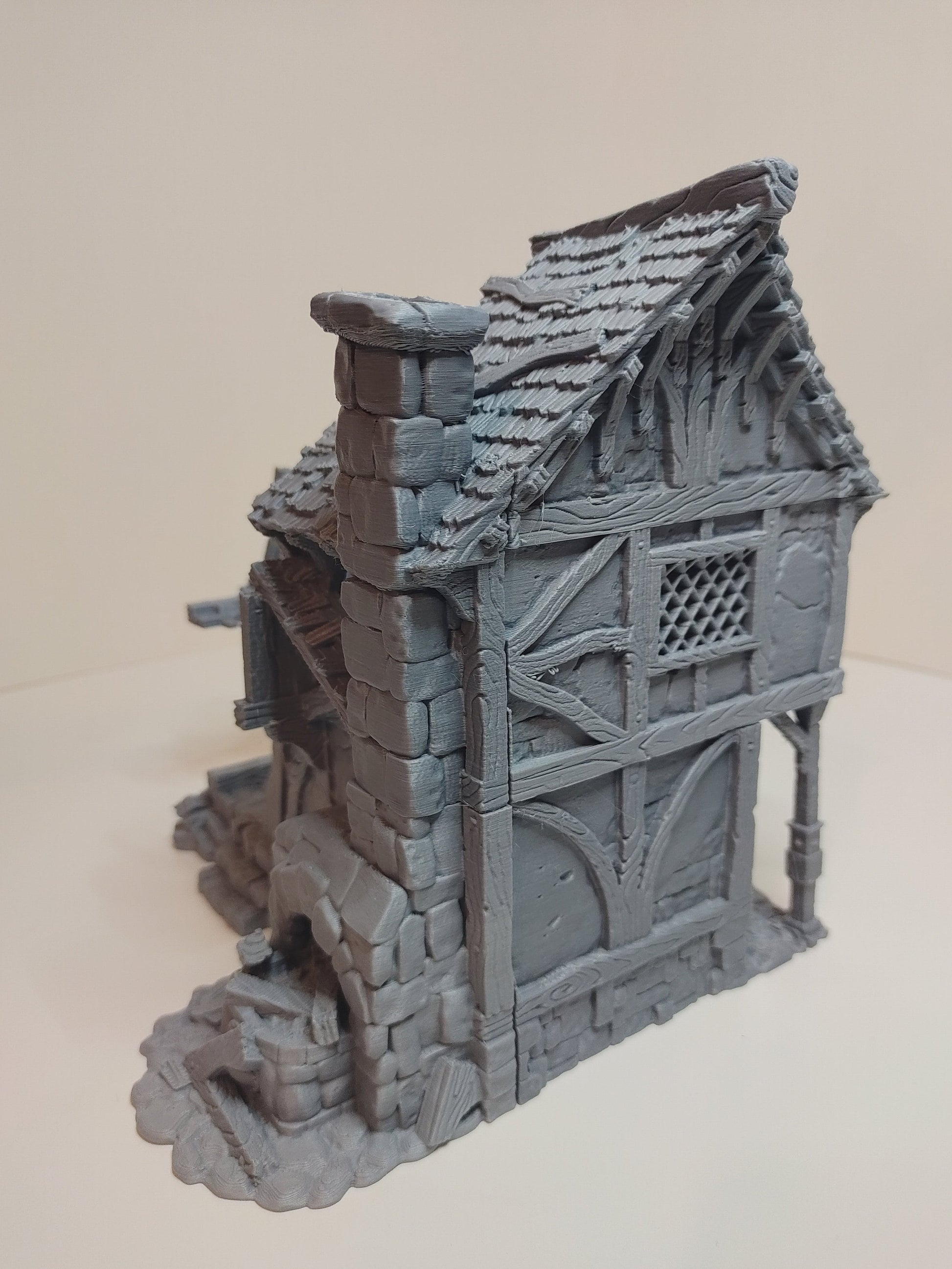 Ruined Blacksmith Medieval Building | Roleplaying 3D Printed Fantasy Scenery | Black Scrolls Games | Miniature Building Terrain TTRPG - 3DPrintDen