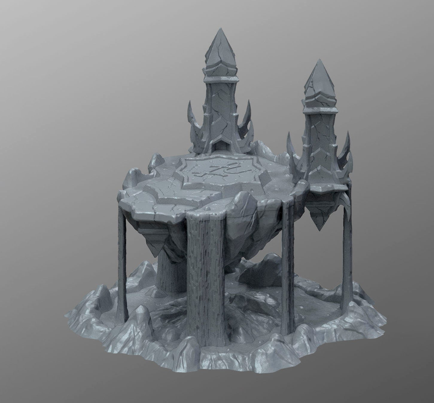 Dark Elf Corrupt Floating Island Terrain Scenery | Makers Anvil | Roleplaying 3D Printed Fantasy Scenery | Miniature Building Terrain TTRPG - 3DPrintDen