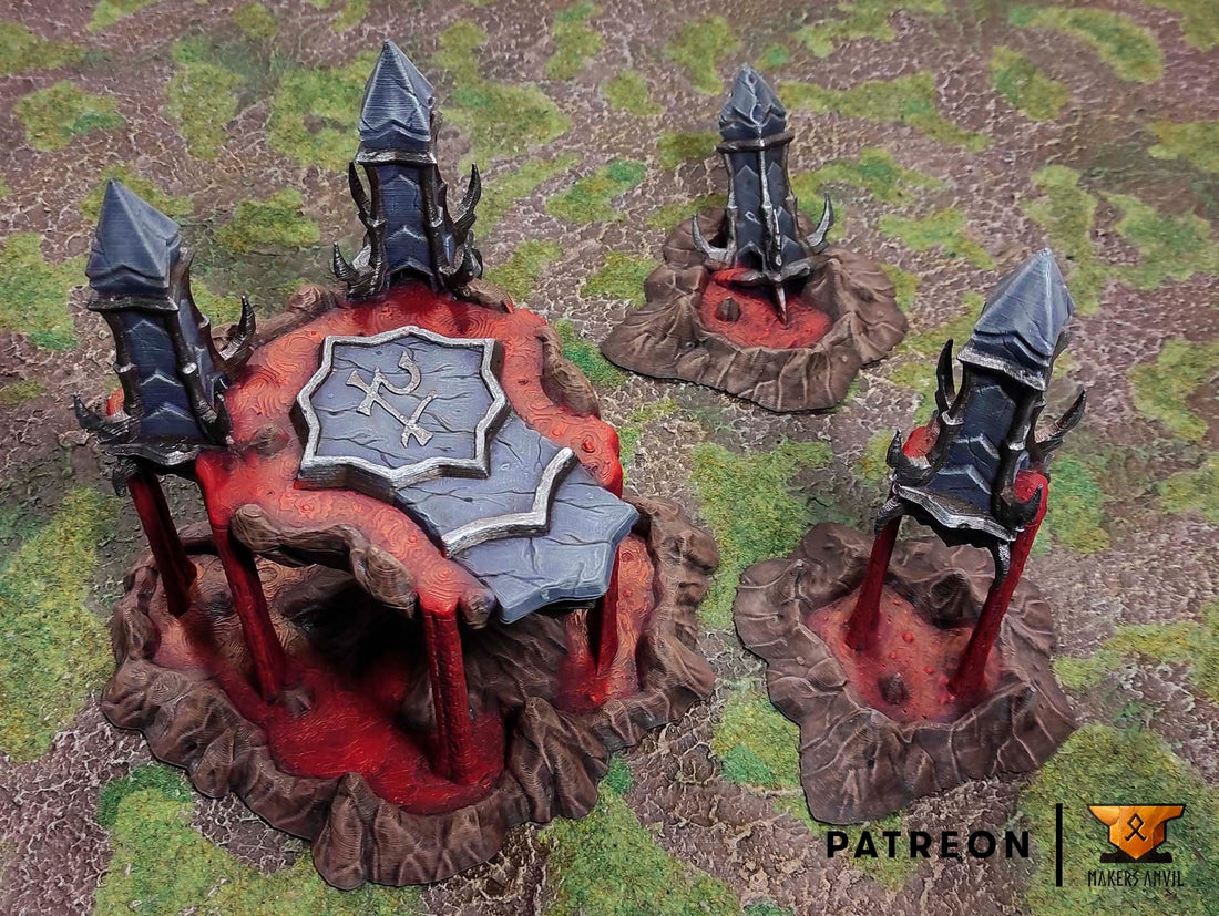 Dark Elf Corrupt Floating Island Terrain Scenery | Makers Anvil | Roleplaying 3D Printed Fantasy Scenery | Miniature Building Terrain TTRPG - 3DPrintDen