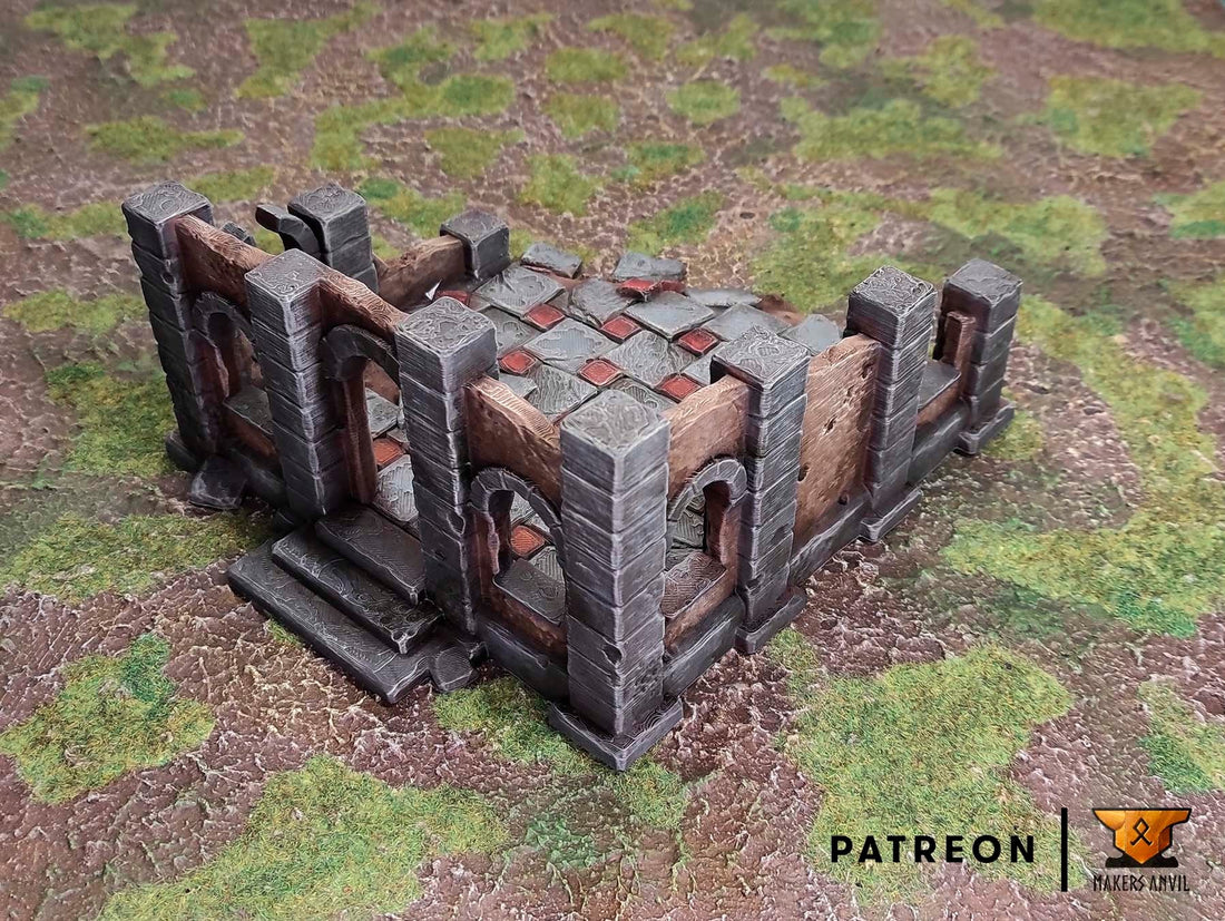 Ruined House Building Terrain Scenery | Makers Anvil | Roleplaying 3D Printed Fantasy Scenery | Miniature Building Terrain TTRPG - 3DPrintDen