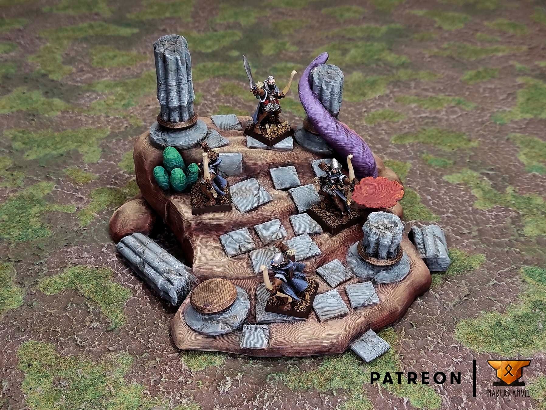 Sunken Temple Terrain Scenery | Makers Anvil | Roleplaying 3D Printed Fantasy Scenery | Miniature Building Terrain TTRPG - 3DPrintDen