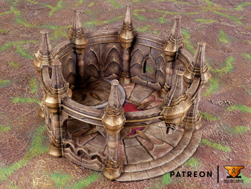 Elven Temple of Baal Terrain Scenery | Makers Anvil | Roleplaying 3D Printed Fantasy Scenery | Miniature Building Terrain TTRPG - 3DPrintDen